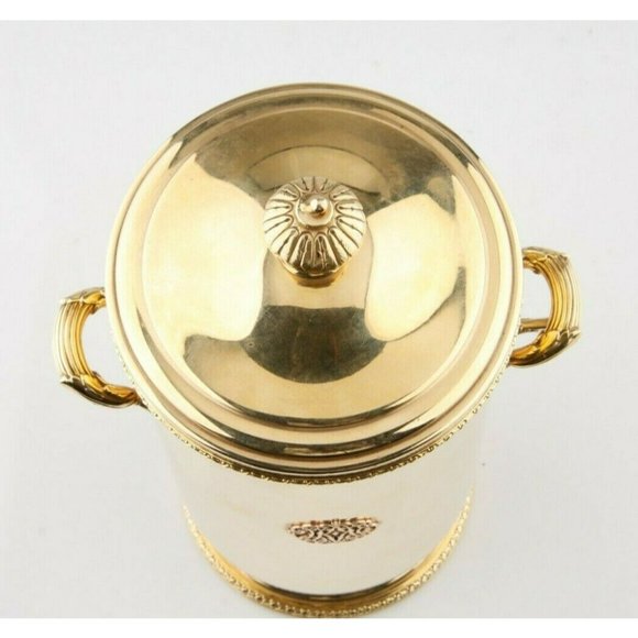 Cartier Solid 14k Yellow Gold and Glass Very Rare Vintage Lidded Ice Bucket - Picture 4 of 4